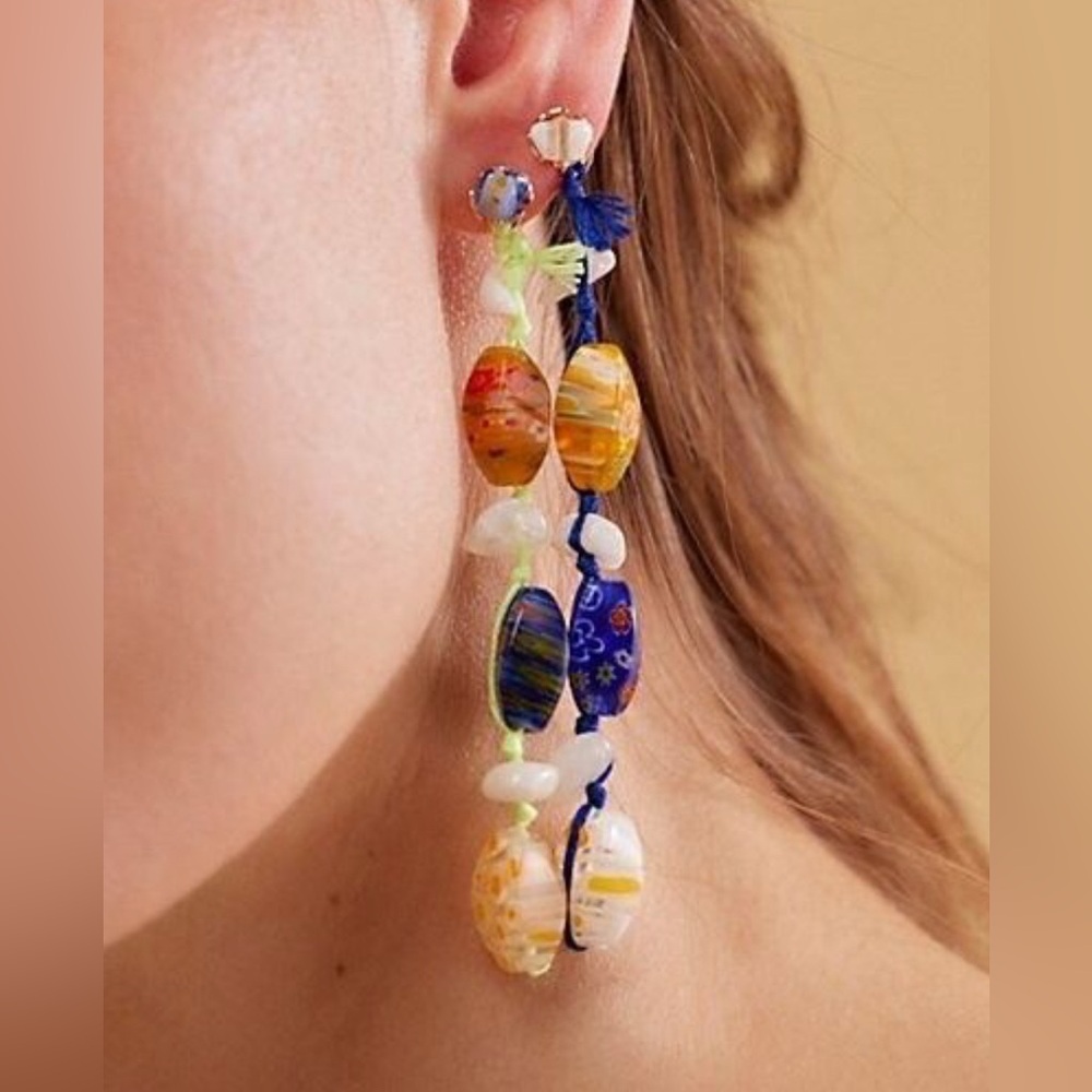 Free People Ariana Ost Voyage Dangle
Earrings (blue) NWT